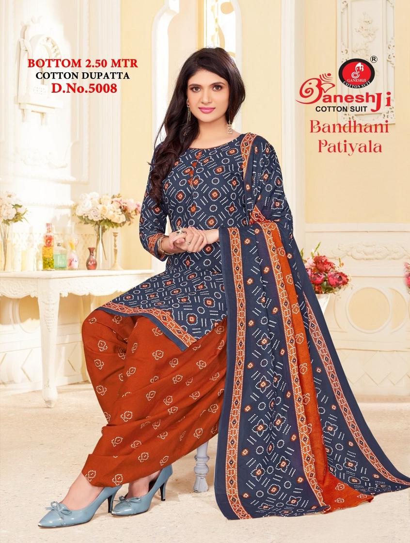 Bandhani Vol 5 By Ganeshji Patiyala Cotton Dress Material Wholesale Market in Surat
